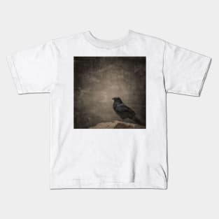 Raven On A Rock Kids T-Shirt